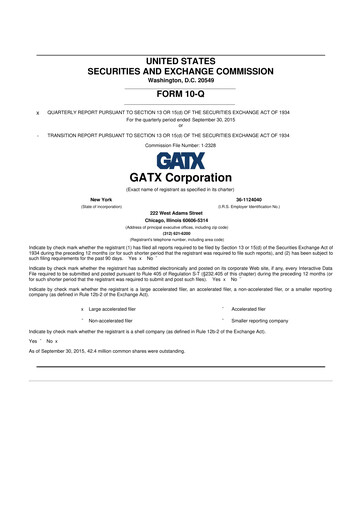 Miniature GATX 10-Q Rapport trimestriel 2015 