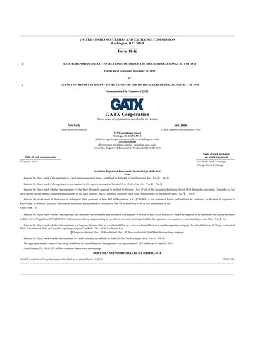 Thumbnail GATX 10-K Annual Report 2015
