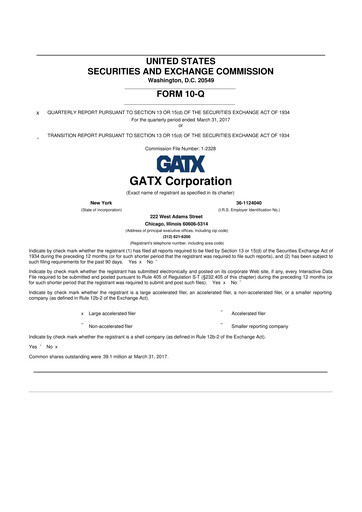 Miniature GATX 10-Q Rapport trimestriel 2017 