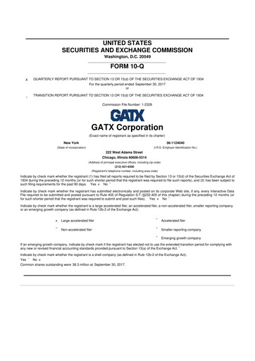 Miniature GATX 10-Q Rapport trimestriel 2017 