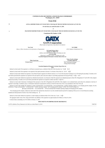 Thumbnail GATX 10-K Annual Report 2018