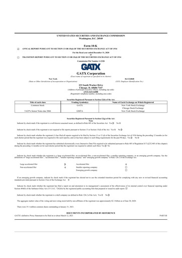 Thumbnail GATX 10-K Annual Report 2020