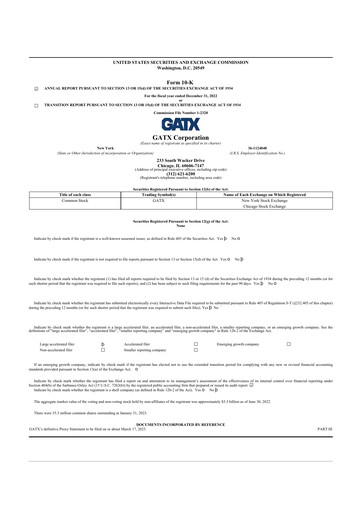 Thumbnail GATX 10-K Annual Report 2021