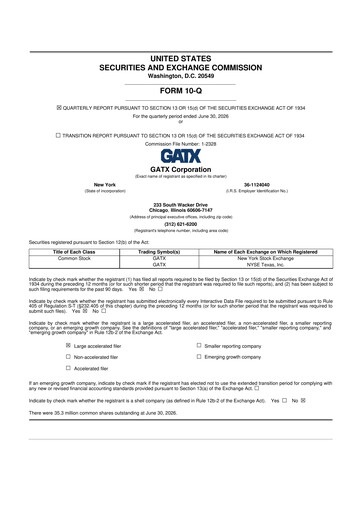 Thumbnail GATX 10-Q Quarterly Report FY2026 