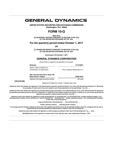 Thumbnail General Dynamics 10-Q Quarterly Report FY2017 