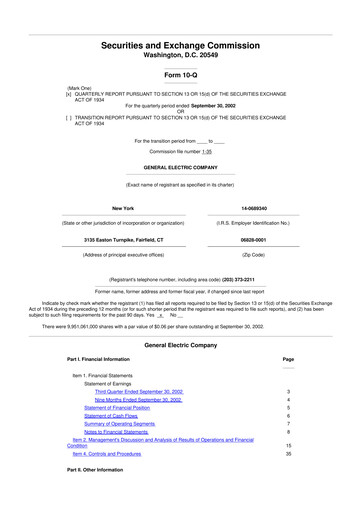 Vorschaubild General Electric 10-Q Quartalsbericht  