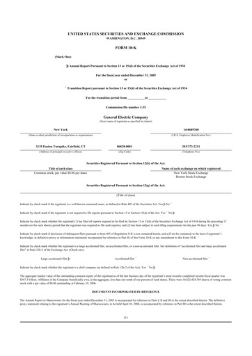 Vorschaubild General Electric 10-K Jahresbericht 