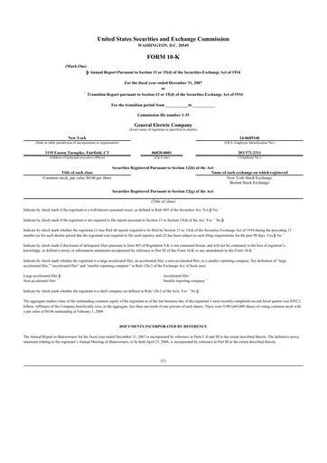 Vorschaubild General Electric 10-K Jahresbericht 