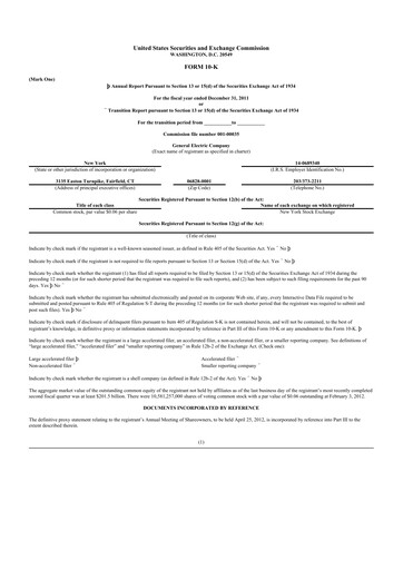 Vorschaubild General Electric 10-K Jahresbericht 2011