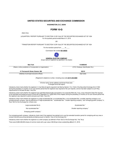 Vorschaubild General Electric 10-Q Quartalsbericht 2018 