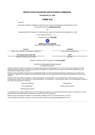 Vorschaubild General Electric 10-Q Quartalsbericht 2018 