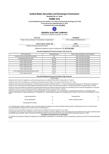 Vorschaubild General Electric 10-K Jahresbericht 2019