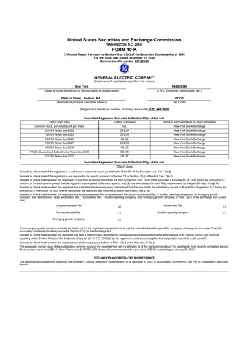 Vorschaubild General Electric 10-K Jahresbericht 2020