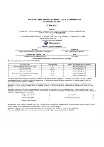 Vorschaubild General Electric 10-Q Quartalsbericht 2025 