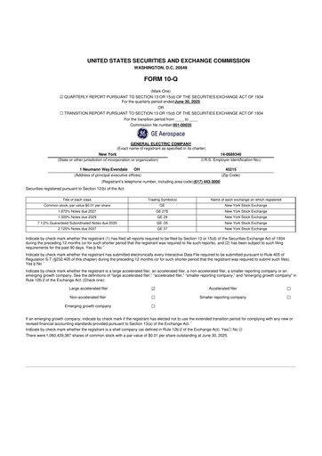Vorschaubild General Electric 10-Q Quartalsbericht 2025 
