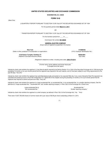 Vorschaubild General Electric 10-Q Quartalsbericht 2014 