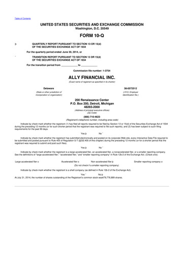 Thumbnail Ally Financial 10-Q Quarterly Report FY2014 