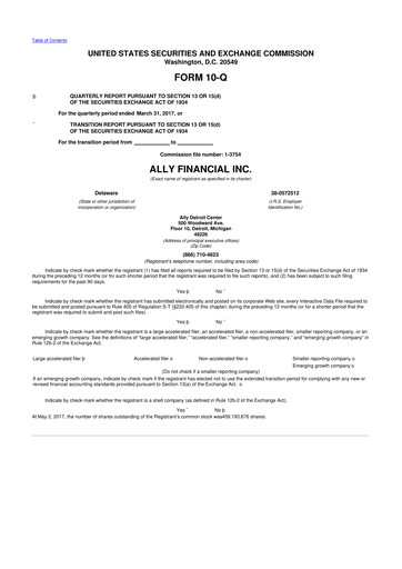 Thumbnail Ally Financial 10-Q Quarterly Report FY2017 