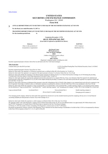 Thumbnail Ally Financial 10-K Annual Report 2017