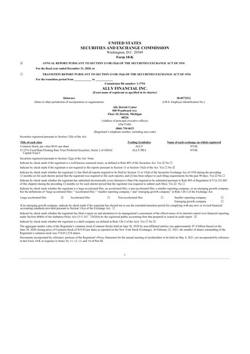 Thumbnail Ally Financial 10-K Annual Report 2020