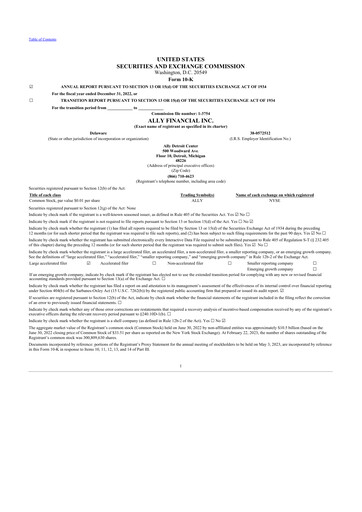 Thumbnail Ally Financial 10-K Annual Report 2022