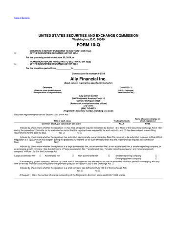 Thumbnail Ally Financial 10-Q Quarterly Report FY2024 