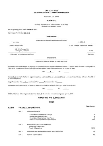 Vorschaubild Graco 10-Q Quartalsbericht  