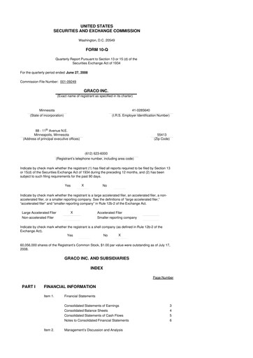 Vorschaubild Graco 10-Q Quartalsbericht  