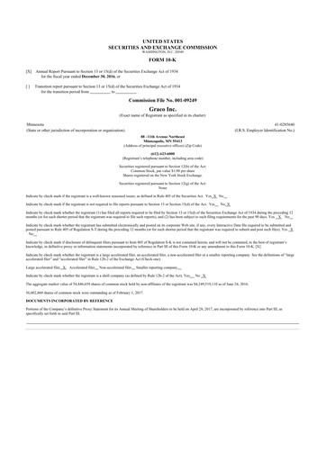 Thumbnail Graco 10-K Annual Report 2016