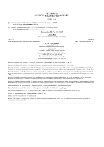 Thumbnail Graco 10-K Annual Report 2017