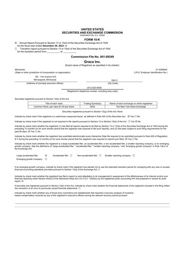 Thumbnail Graco 10-K Annual Report 2023