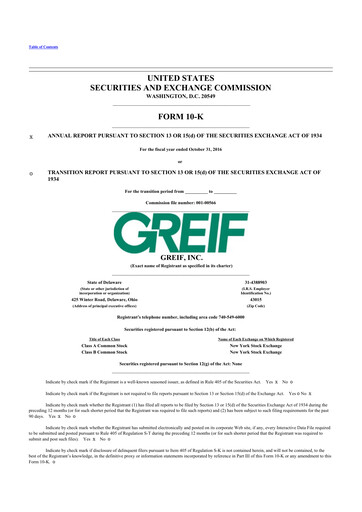 Thumbnail Greif 10-K Annual Report 2016