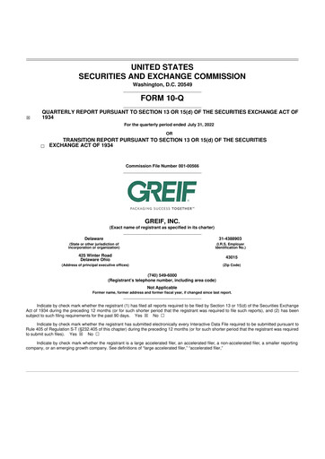 Thumbnail Greif 10-Q Quarterly Report FY2022 