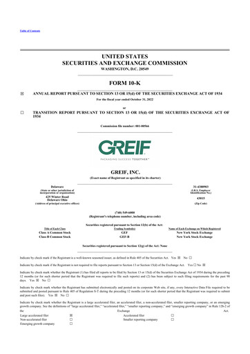 Thumbnail Greif 10-K Annual Report 2022