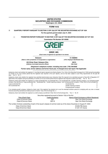 Thumbnail Greif 10-Q Quarterly Report FY2024 