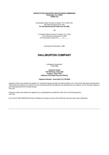 Vorschaubild Halliburton 10-Q Quartalsbericht  