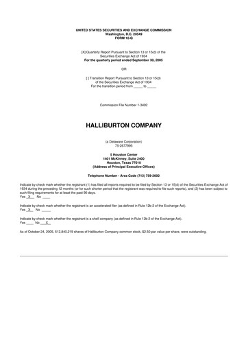 Vorschaubild Halliburton 10-Q Quartalsbericht  