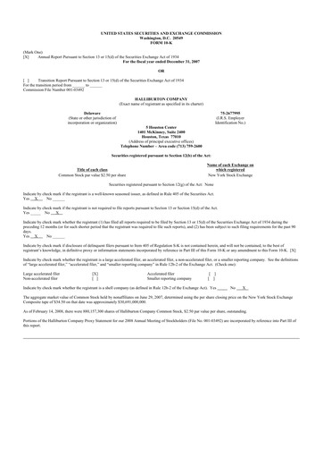 Thumbnail Halliburton 10-K Annual Report 