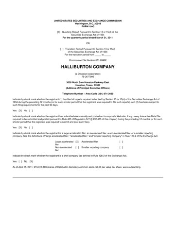 Vorschaubild Halliburton 10-Q Quartalsbericht 2011 