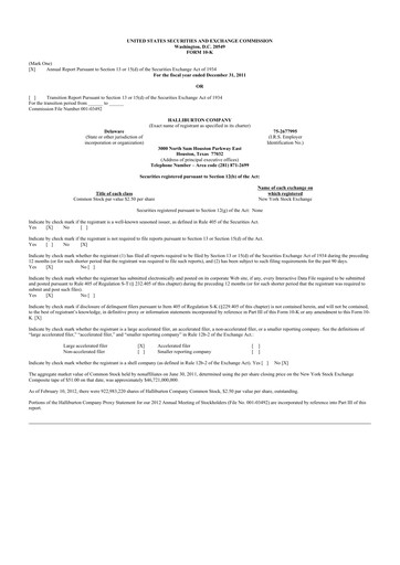 Thumbnail Halliburton 10-K Annual Report 2011