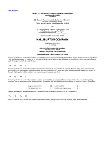 Vorschaubild Halliburton 10-Q Quartalsbericht 2012 