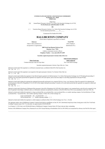 Thumbnail Halliburton 10-K Annual Report 2013