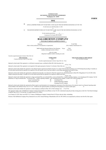 Thumbnail Halliburton 10-K Annual Report 2021