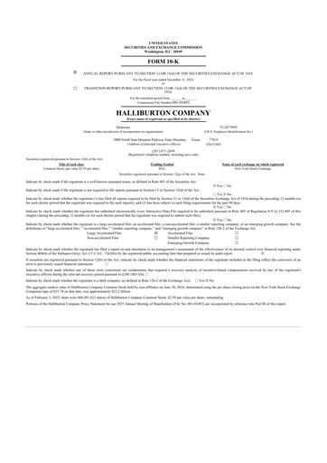 Thumbnail Halliburton 10-K Annual Report 2024