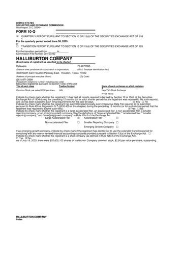 Vorschaubild Halliburton 10-Q Quartalsbericht 2025 