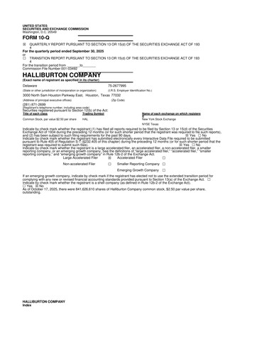 Vorschaubild Halliburton 10-Q Quartalsbericht 2025 