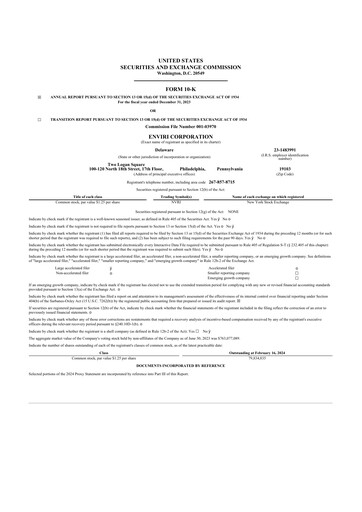 Thumbnail Enviri Corporation 10-K Annual Report 2023