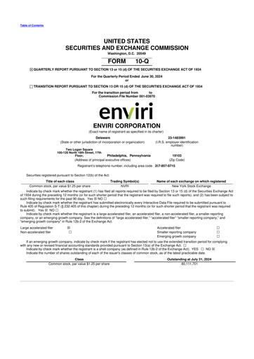 Thumbnail Enviri Corporation 10-Q Quarterly Report FY2024 