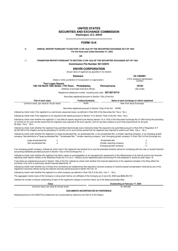 Thumbnail Enviri Corporation 10-K Annual Report 2025