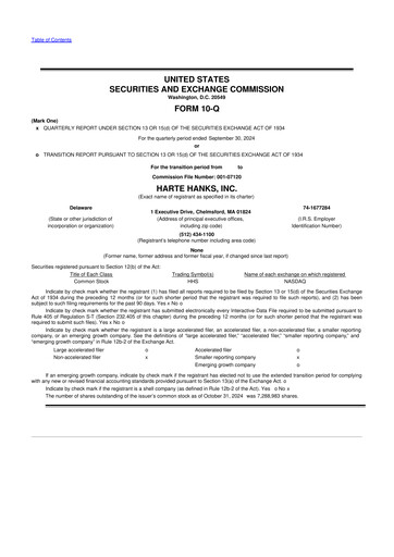Miniature Harte Hanks 10-Q Rapport trimestriel 2024 